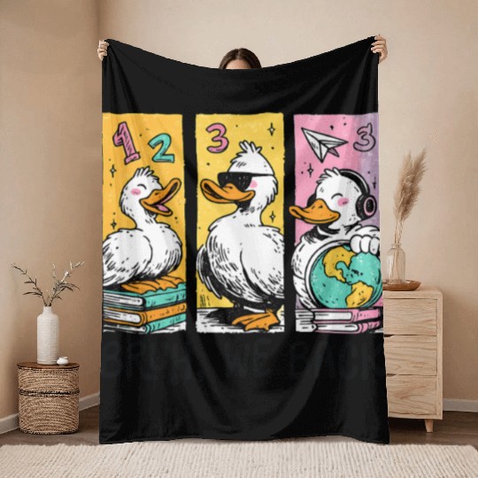 Bruh We Back Silly Goose Back to School Throw Blankets