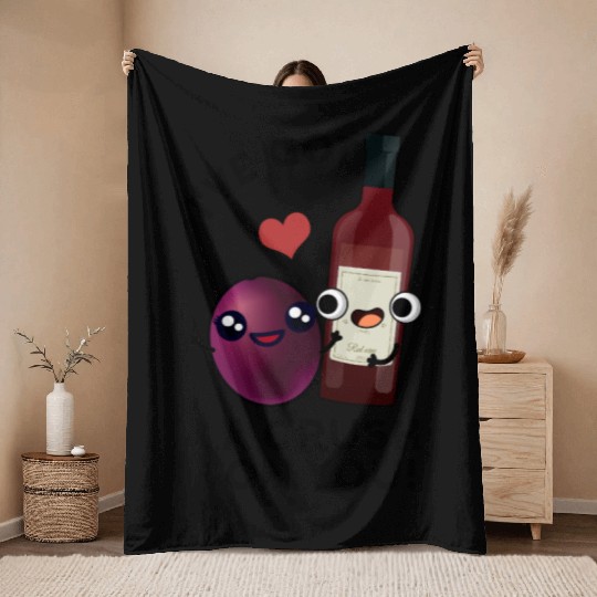 I've Got A Crush On You Funny Grape Wine Pun Throw Blankets