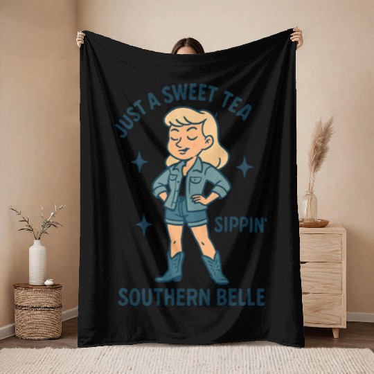 Sweet Tea Southern Belle Throw Blankets
