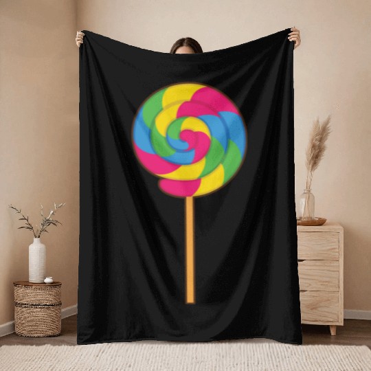 Lollipop Rainbow Sucker Candy Halloween Costume Throw Blankets