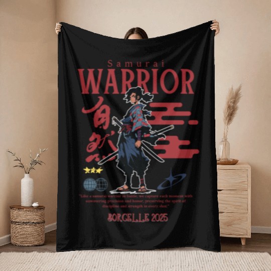 Samurai Warrior – Traditional Japanese Fighter Shi Throw Blankets