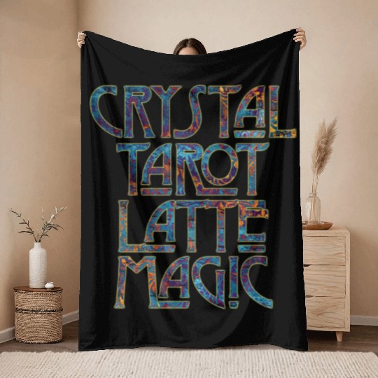 Crystal Tarot Latte Magic-Coffee Coven Collective Throw Blankets
