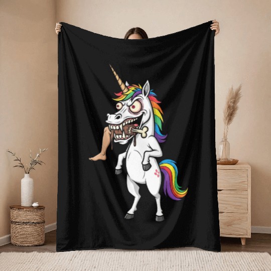 Mad Unicorn – Leg Day Just Got Wild! Throw Blankets