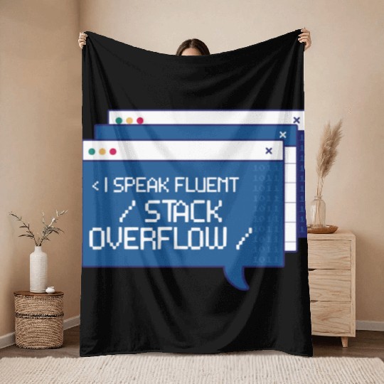 Stack Overflow Computer Scientist Throw Blankets