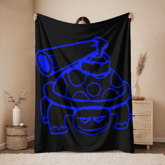 Turtle shell gun shoot war attack tank weapon cool Throw Blankets