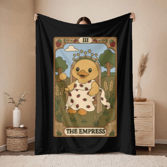 Duck Tarot - The Empress Throw Blankets
