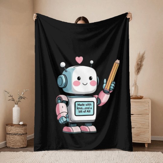 Kawaii AI Robot — "Made with love... and a bit of Throw Blankets