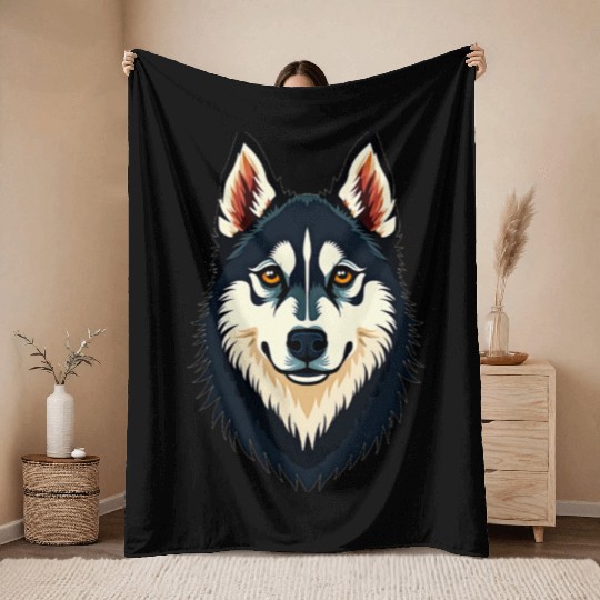 “Siberian Husky” – Bold & Beautiful Dogs Throw Blankets