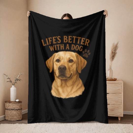 Loyal Labrador Life Throw Blankets