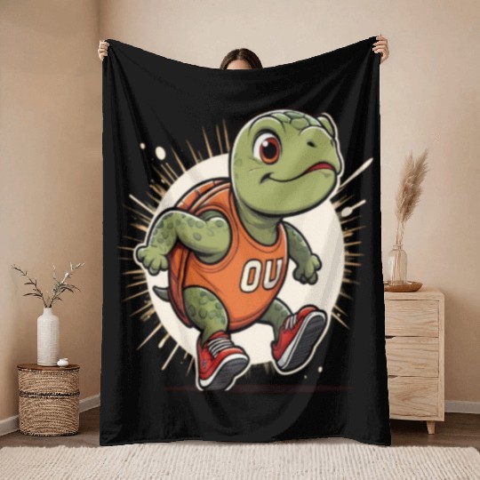Running Late Turtle Relatable Fitness Throw Blankets