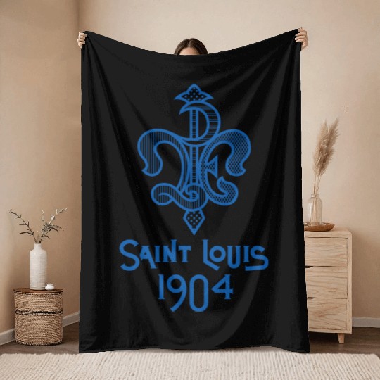 St. Louis 1904 Games - LPE Blue Throw Blankets