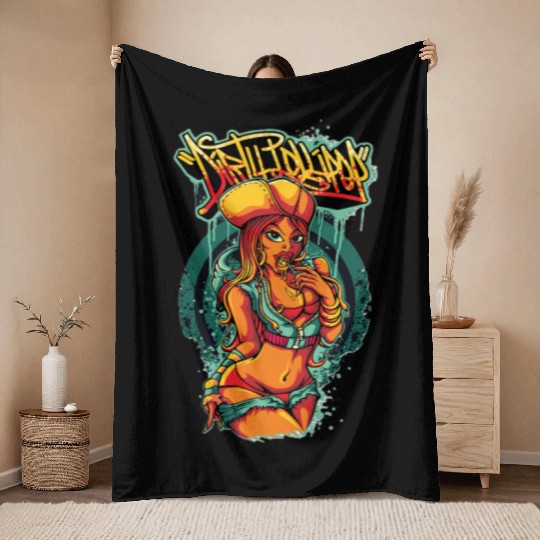 Street Lollipop Throw Blankets