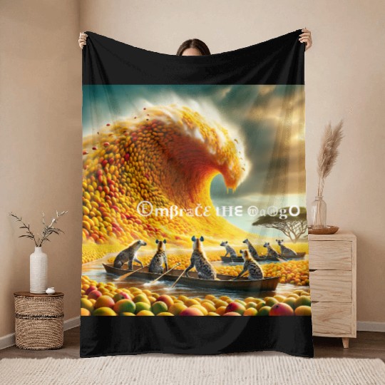 Embrace the Mango Throw Blankets