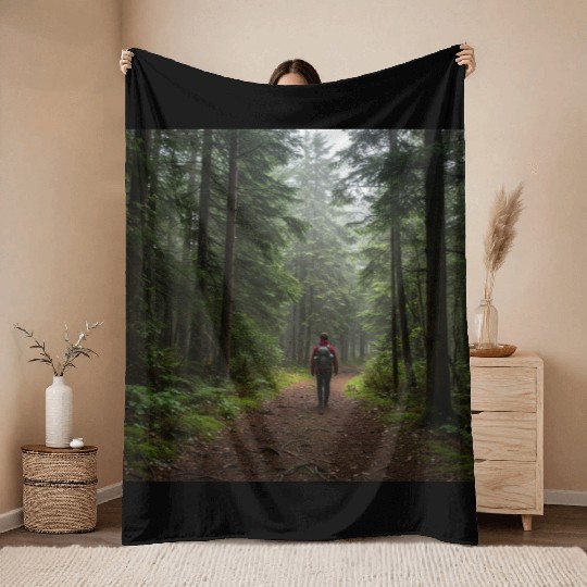 Enchanted Forest Nature Scene Throw Blankets