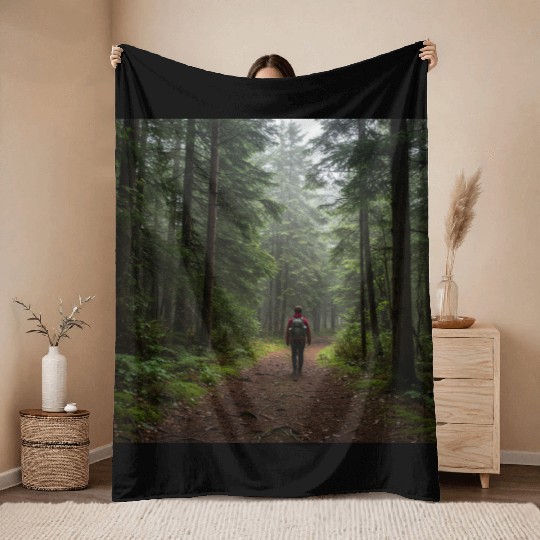 Enchanted Forest Nature Scene Throw Blankets