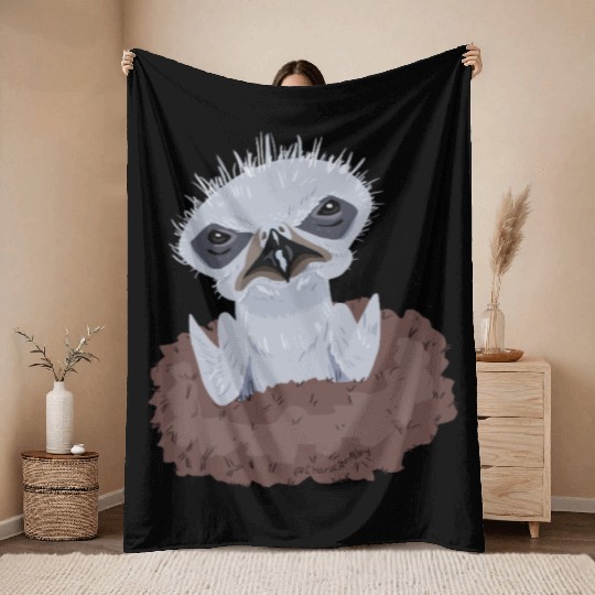 Little Bald Eagle Throw Blankets