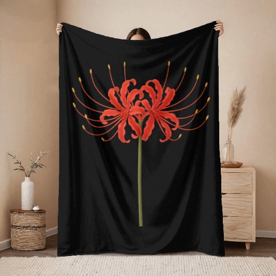 Red Spider Lily Throw Blankets – Japanese Death Flower Ar