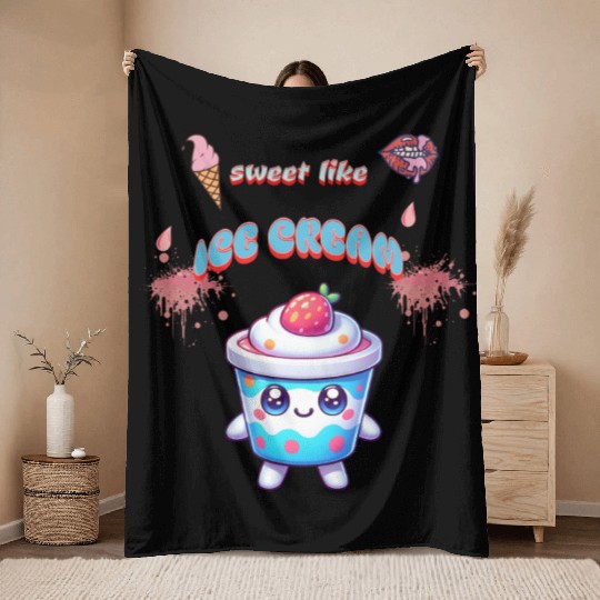 sweet like ice cream Throw Blankets