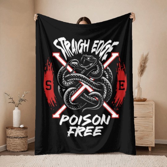 Straight Edge Vegan, Against Drugs, Punk Throw Blankets