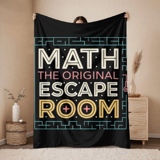 Math: The Original Escape Room | Puzzle Design Throw Blankets
