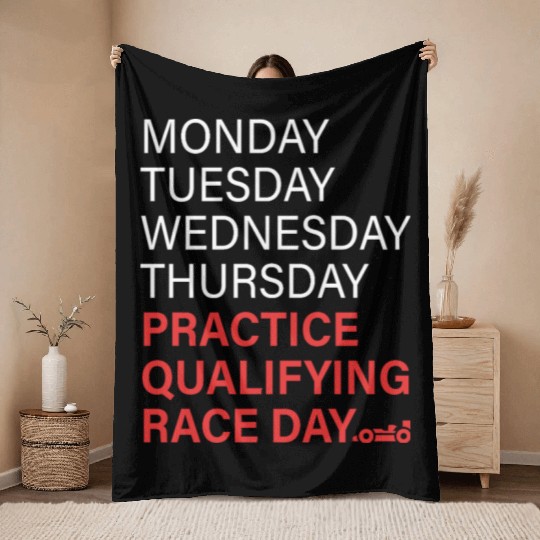 monday tuesday wednesday thursday practice qual Throw Blankets