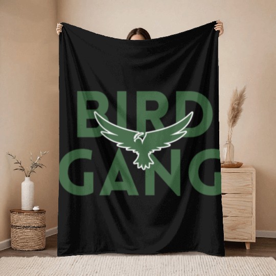 Bird Gang Bold Logo Design Throw Blankets