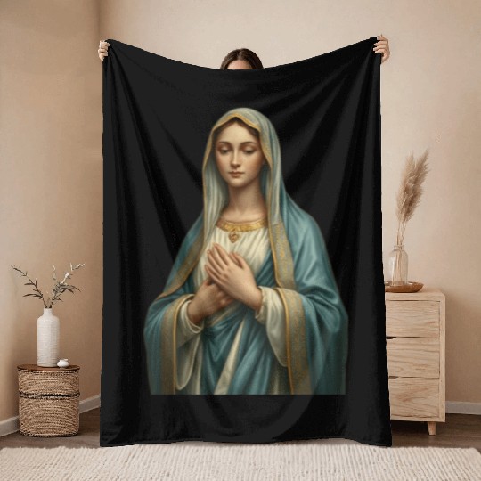 Madonna and Child Divine Embrace Throw Blankets