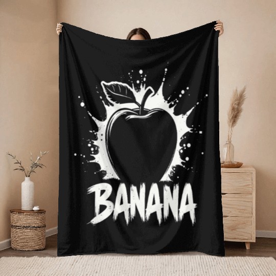 Banana Apple Joke Throw Blankets