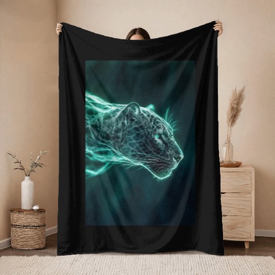 Jaguar of Electric Speed Throw Blankets