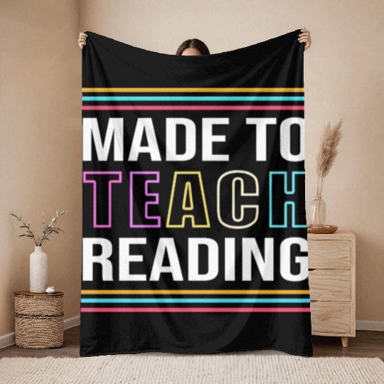 Back To School Reading Teacher Throw Blankets