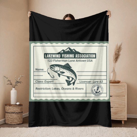 Fishing License PR Throw Blankets
