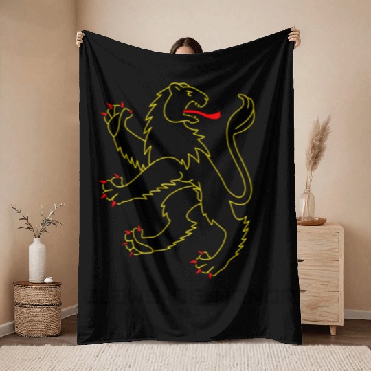 Royal Roar Bold Lion Crest Throw Blankets Inspired by Legacy