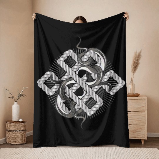 Silver Snake Knot – Mystical & Elegant Throw Blankets