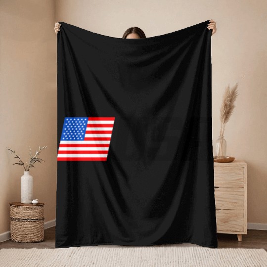 Patriotic American Flag Silhouette Throw Blankets