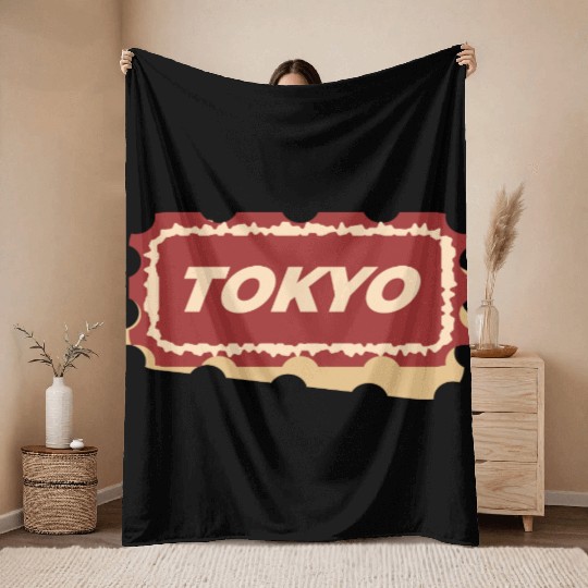 Tokyo Travel Ticket Throw Blankets