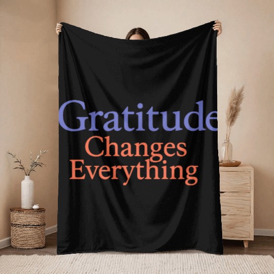 Inspirational Gratitude Quote Design Throw Blankets