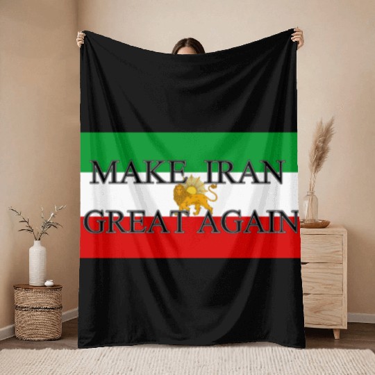 Make IRAN Great Again with Iranian Flag Throw Blankets
