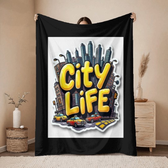 City Life Throw Blankets