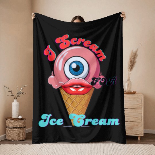 I Scream Throw Blankets