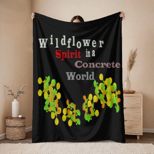 Wildflower Spirit in a Concrete World Throw Blankets