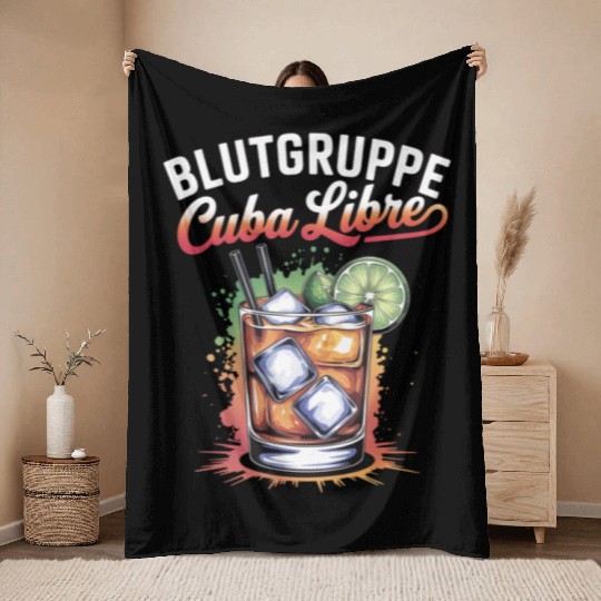Blutgruppe Cuba Libre Cocktail Bartender Throw Blankets