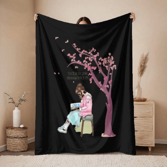 The girl under the tree romantic couple  Throw Blankets