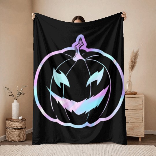 Glow-In-The-Dark Jack-o-Lantern Throw Blankets
