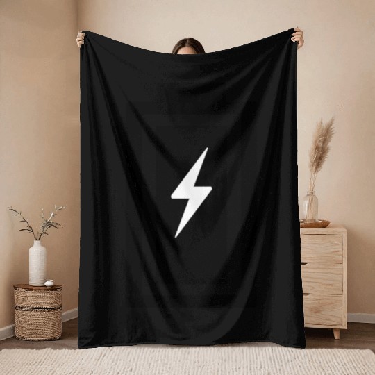 Dynamic Lightning Bolt Graphic Throw Blankets