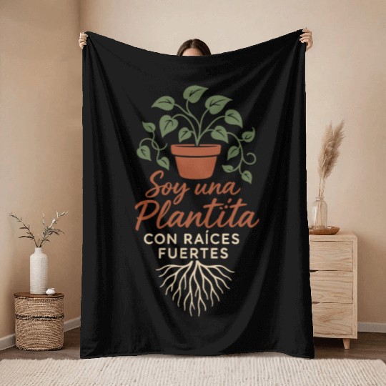 Plantita Latina Plant Mom Plantita Life Hispanic Throw Blankets