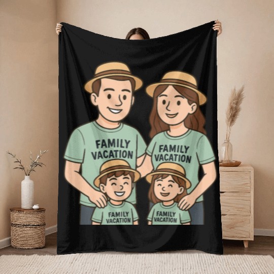 Family Vacation Matching Throw Blankets