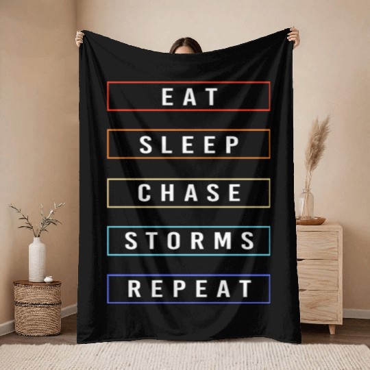 Storm Chaser Lightning Weather Throw Blankets