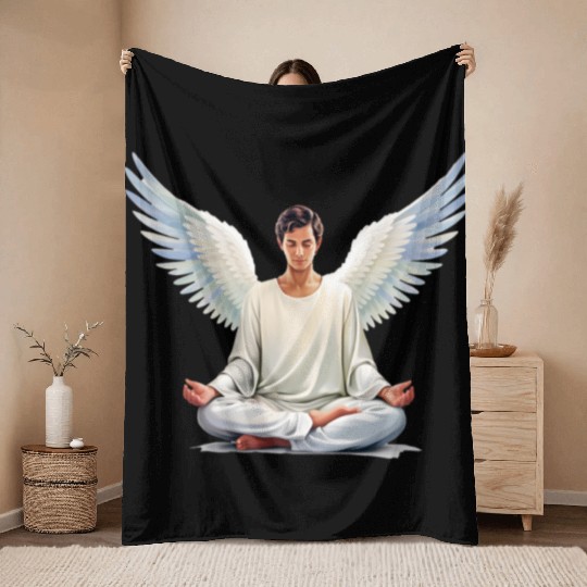 A serene angel Throw Blankets