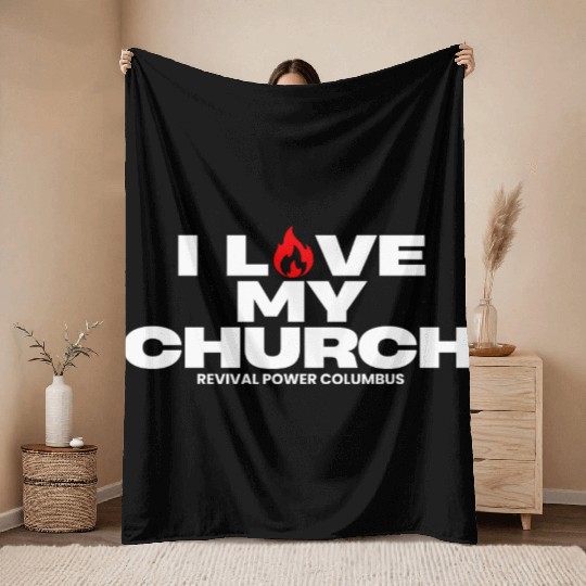 I Love my Church - Red Throw Blankets