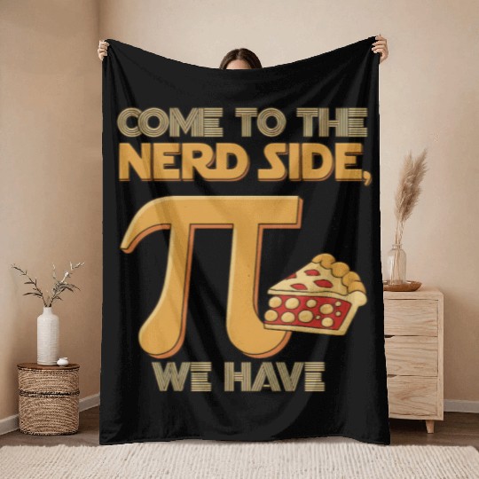 Nerdy Pizza Pi Joke Throw Blankets